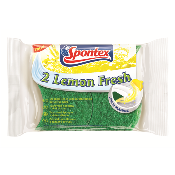 Spontex 2 Lemon Fresh houbička na nádobí-Doprodej