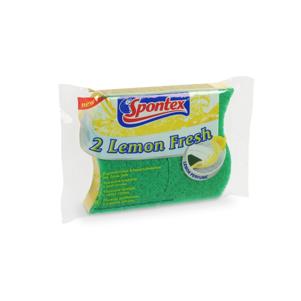 Spontex 2 Lemon Fresh houbička na nádobí-Doprodej