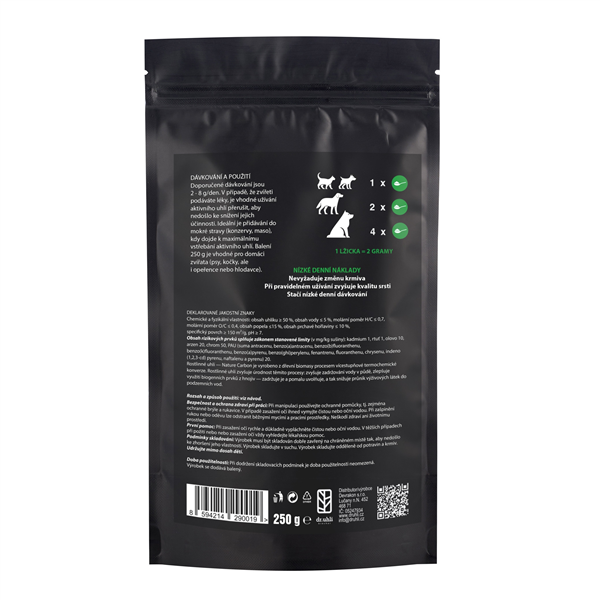 Biochar 250g - prášek, aktivní uhlí pro zvířata