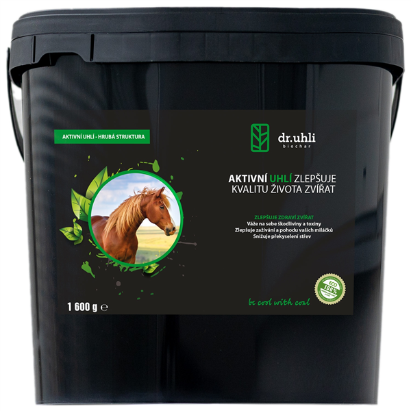 Biochar 11L/1600g - hrubé aktivní uhlí pro velká zvířata