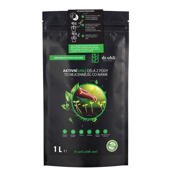 Biochar 1L, aktivní uhlí k rostlinám