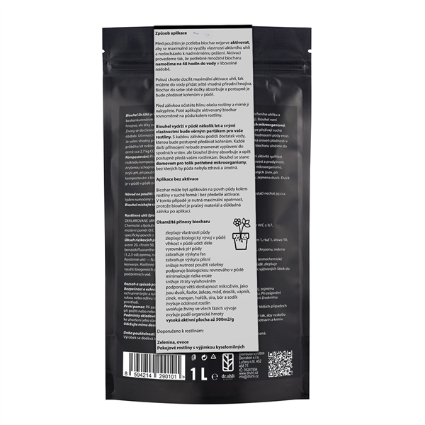 Biochar 1L, aktivní uhlí k rostlinám