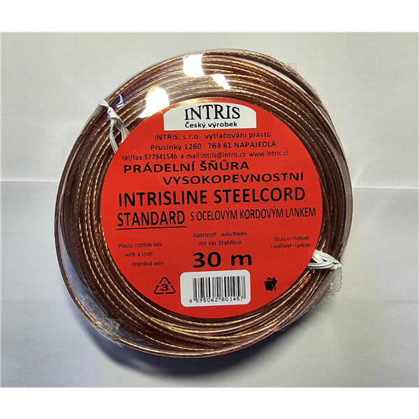 Šňůra na prádlo s ocelovým lankem Intrisline standart 30m