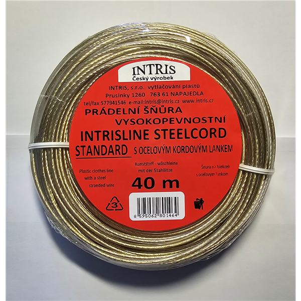 Šňůra na prádlo s ocelovým lankem Intrisline standart 40m