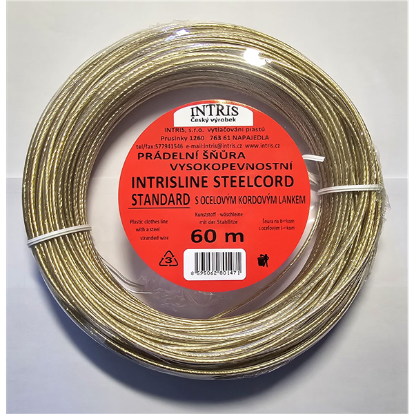 Šňůra na prádlo s ocelovým lankem Intrisline standart 60m