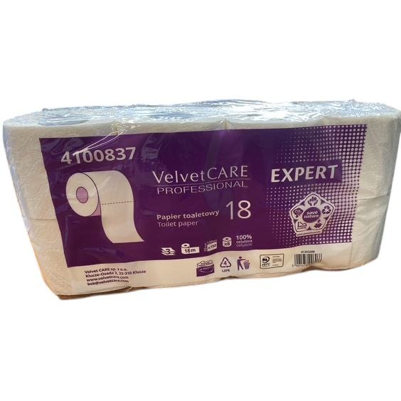 Toaletní papír Velvet EXPERT 18m, 3vr, celulóza (8rol/bal, 40rol/pack)