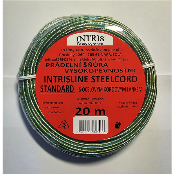 Šňůra na prádlo s ocelovým lankem Intrisline standart 20m