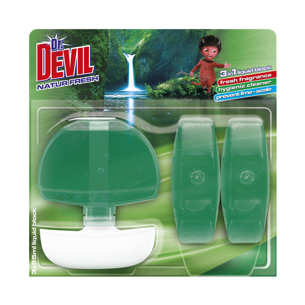 Dr. Devil 3v1 tekutý WC blok Neutro effect 3x55 ml Natur fresh
