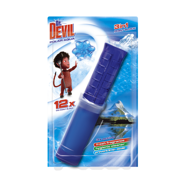 Dr. DEVIL 3in1 WC point blok 75 ml Polar aqua