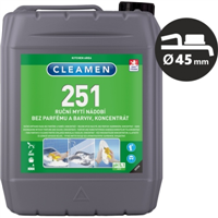 CLEAMEN 251 ruční mytí nádobí koncentrát, bez parfémů a barviv 5 L
