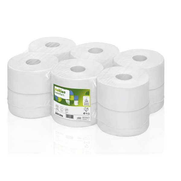 Toaletní papír Satino Jumbo 190, 2 vrstvy, 2 vr. recykl, 150m (12ks v balení),  náplň do JT1