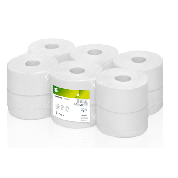 Toaletní papir Satino Jumbo 240, 2 vrstvy, recykl, 180m bal.12ks,  náplň do JT1