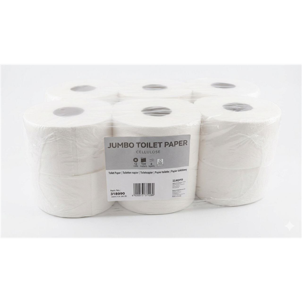 Toaletní papír Satino Jumbo 190, 2 vrstvy, celulóza, 100 m  (12ks v balení),  náplň do JT1