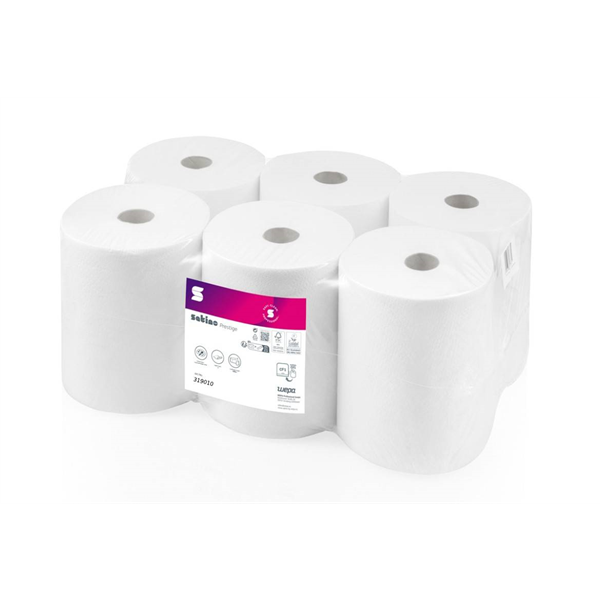 Ručník v roli "MAXI" 1.vr. celulóza, 300m střed.odvíjení, 1200 útrž. (6rol. v bal),  náplň do CF1