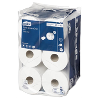 Tork SmartOne® Mini toaletní papír, Advanced, Celulóza + recykl, Bílá, 13,4 x 18 cm, 111,6 m / 620 ú