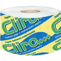 Toaletní papír mini recyklovaný CLIRO 1000, 65% bělosti, 2 vrstvý, návin 66m ( 24rol v balení)